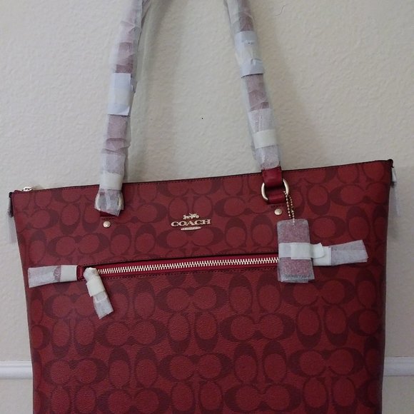 Coach Handbags - Coach Gallery Tote Red Signature Canvas